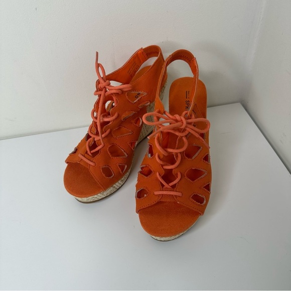 Call It spring wedge sandals women’s orange size 8 - Picture 3 of 15